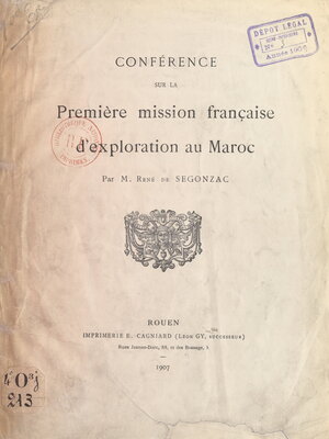cover image of Conférence sur la première mission française d'exploration au Maroc